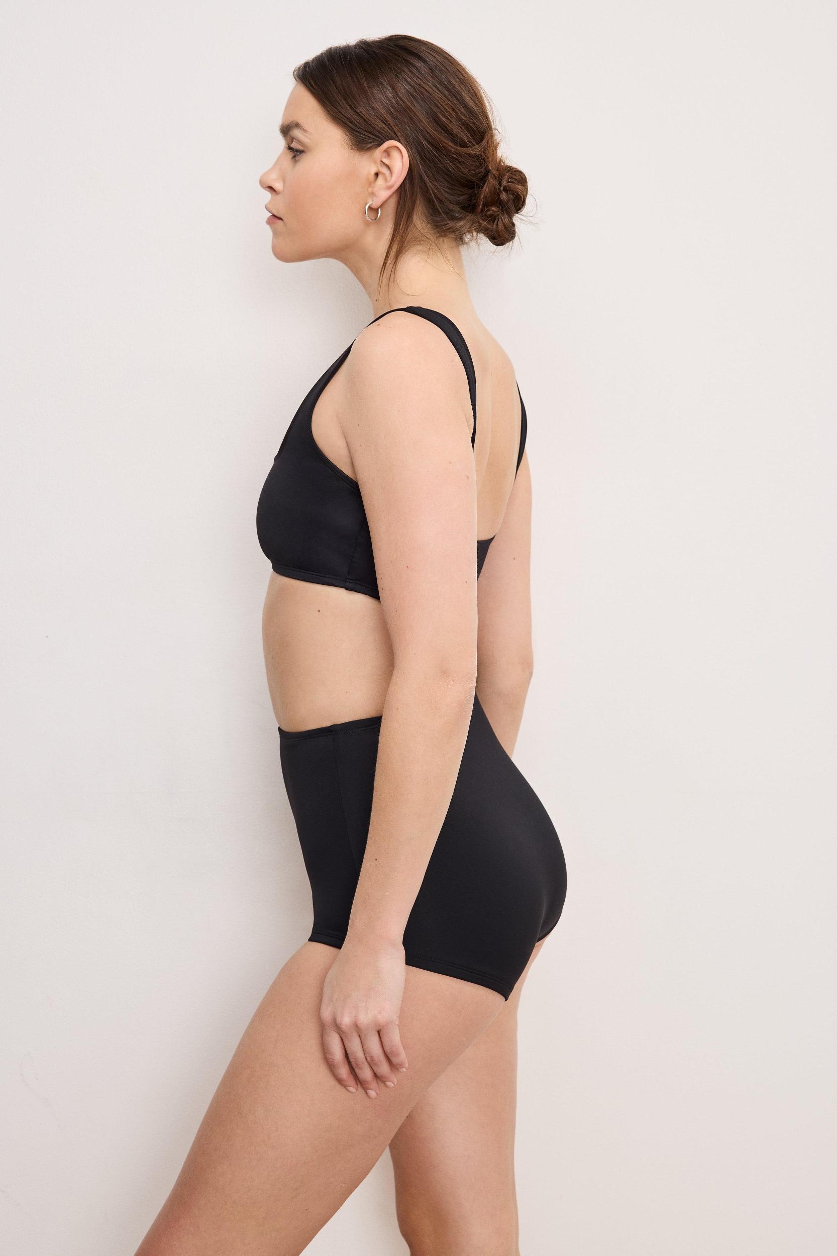 SQUARE NECK COMPRESSION SWIM TOP | BLACK001 Product Image