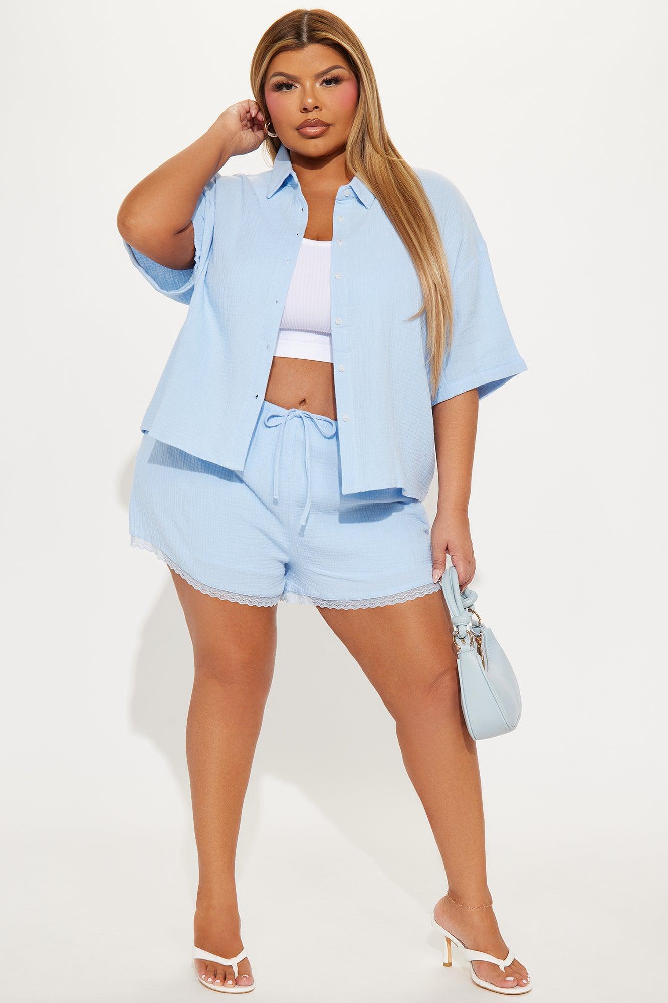 Gabby Gauze Short Set - Blue Product Image