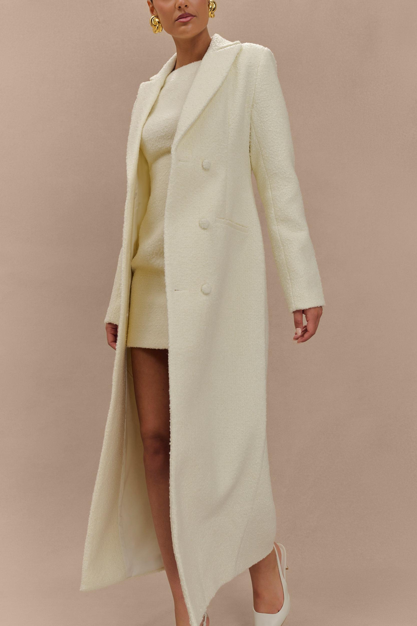 Carver Boucle Coat - Ivory Product Image
