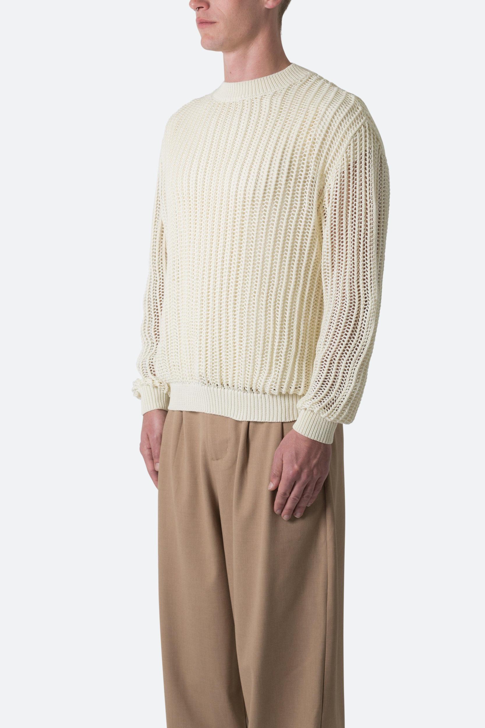 Mesh Knit Sweater - Cream Product Image