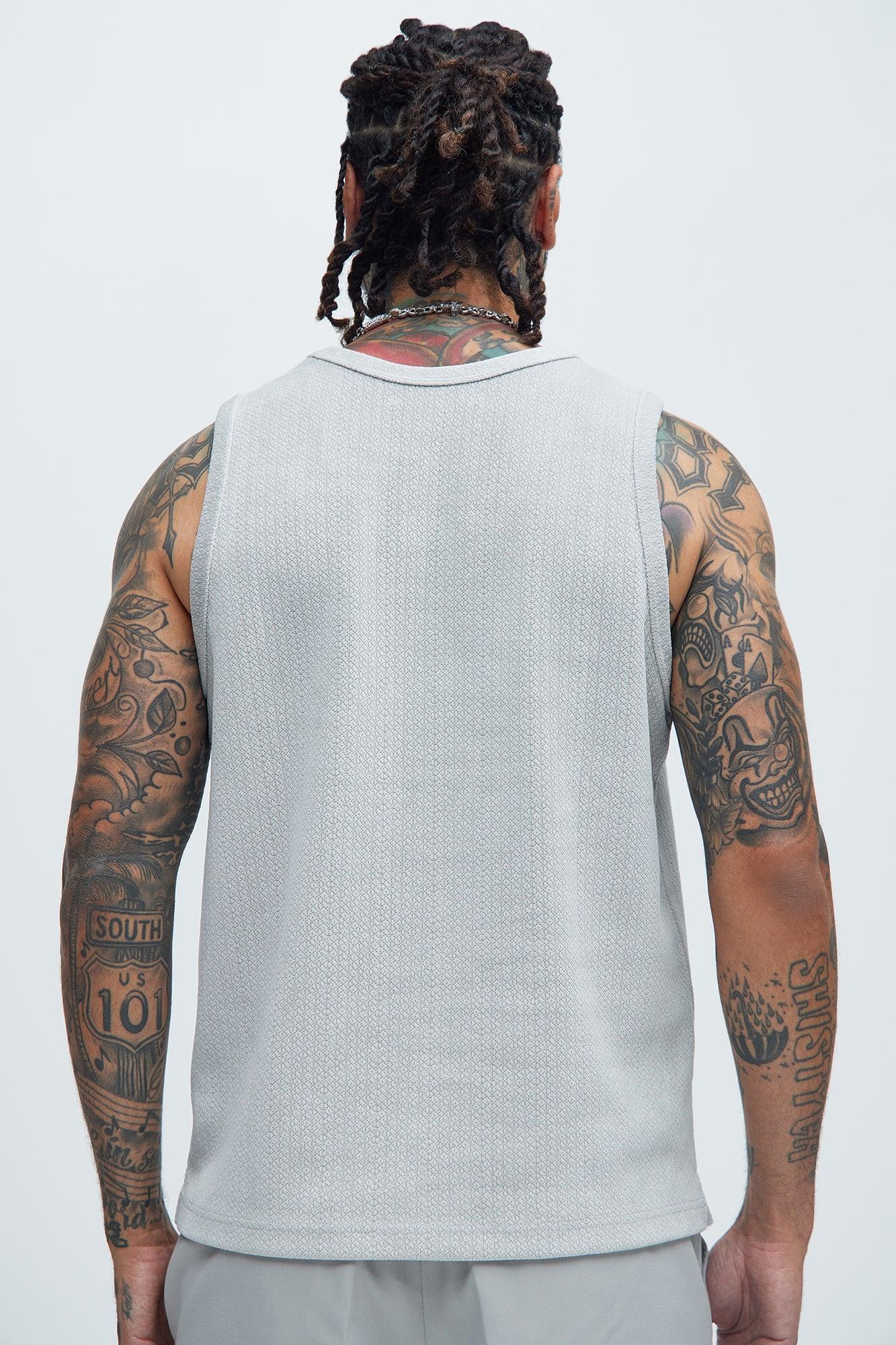 Dudley Textured Relaxed Tank - Stone Product Image