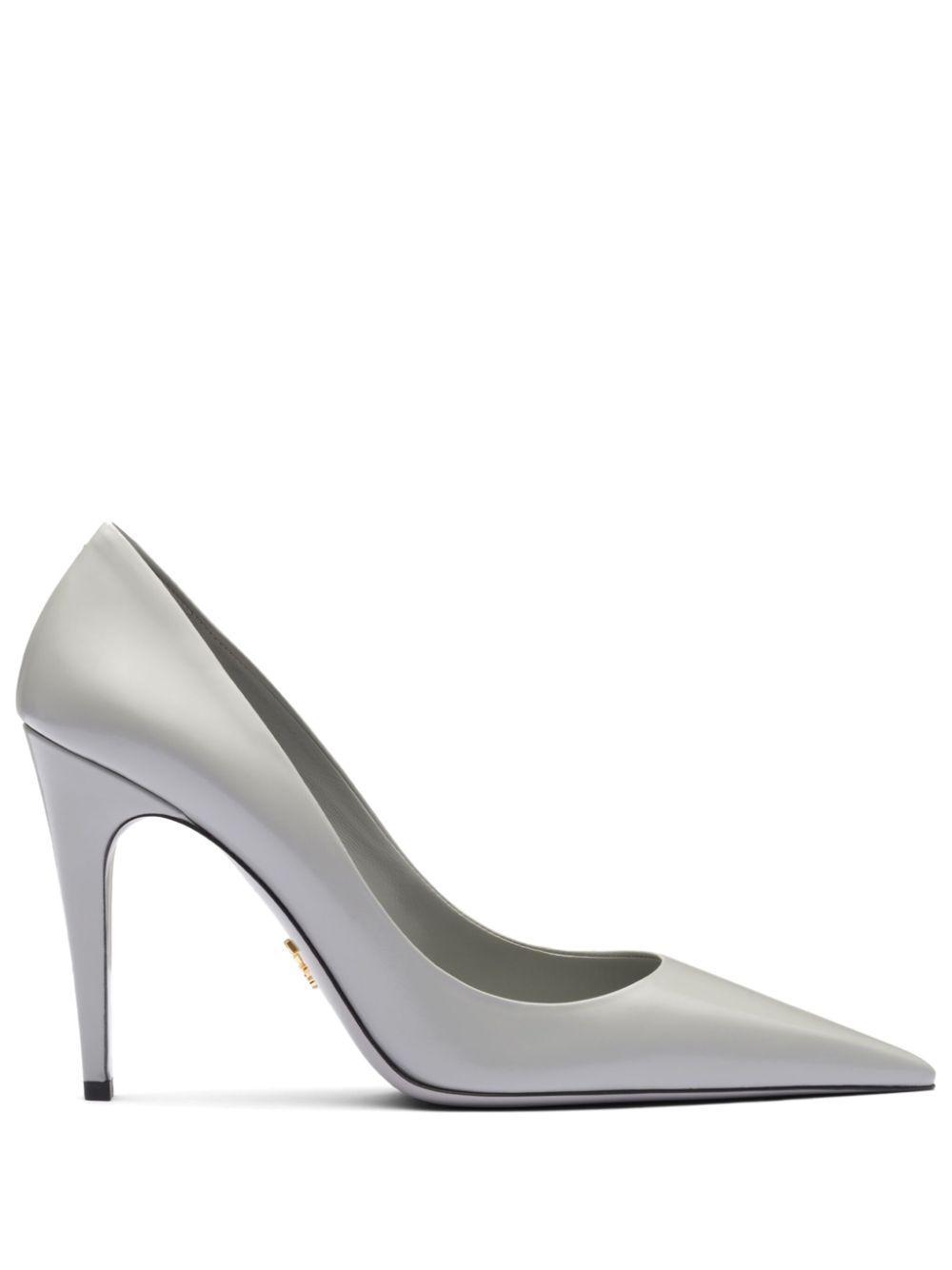 PRADA Leather Pumps In Grey Product Image