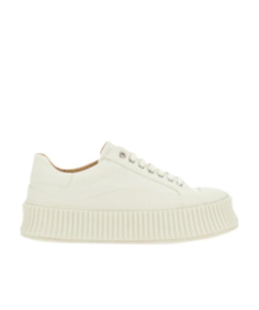 JIL SANDER Recycled Canvas Sneakers In White Product Image