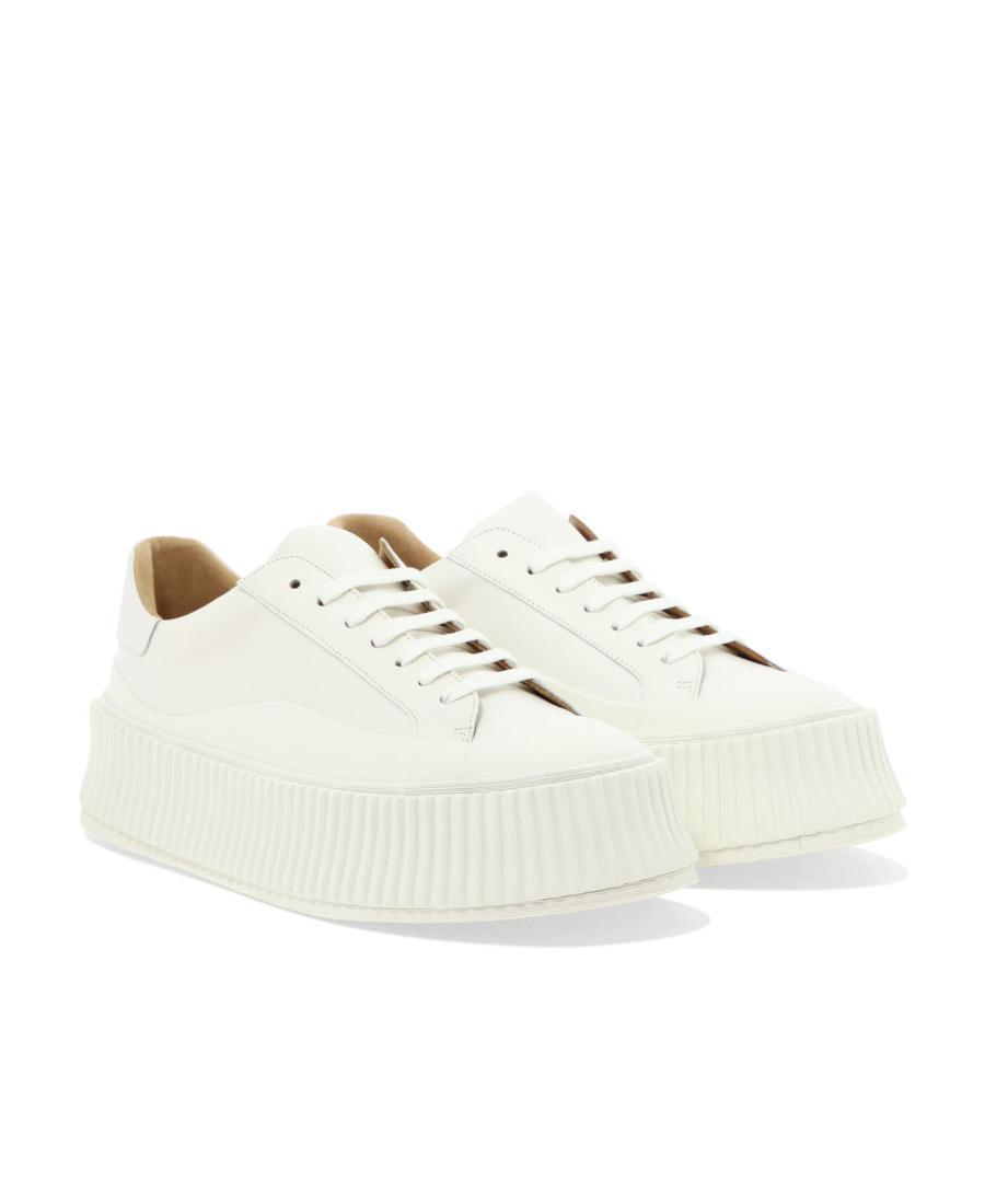 JIL SANDER Leather Platform Sneakers In Nude & Neutrals Product Image