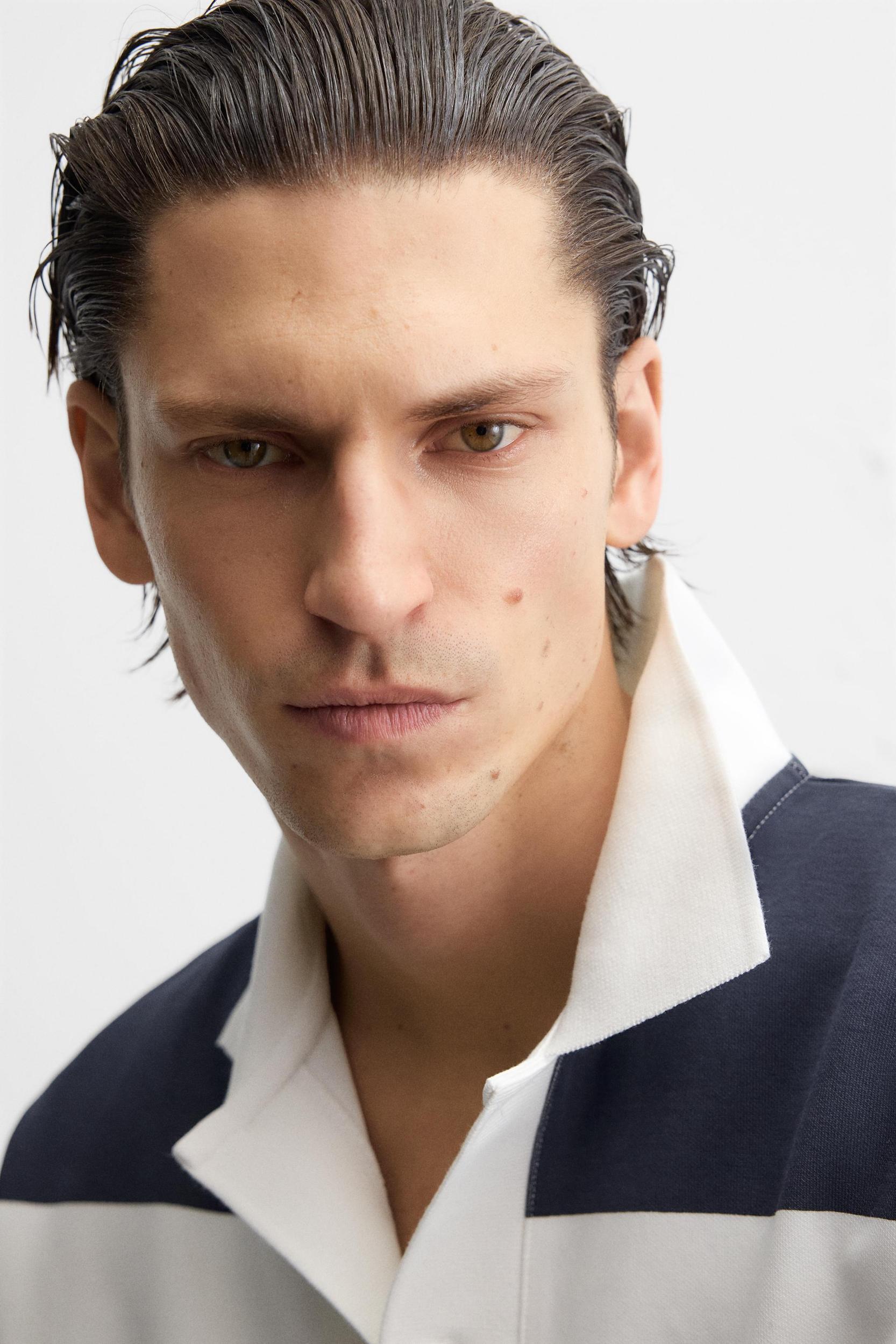 PRINTED STRIPED POLO SHIRT Product Image