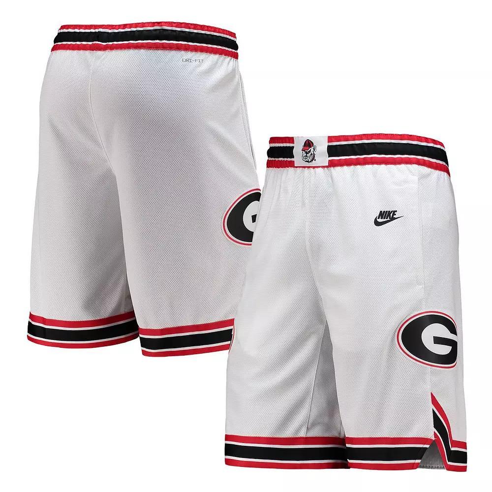 Men's Nike White Georgia Bulldogs Retro Replica Performance Basketball Shorts, Size: Small Product Image