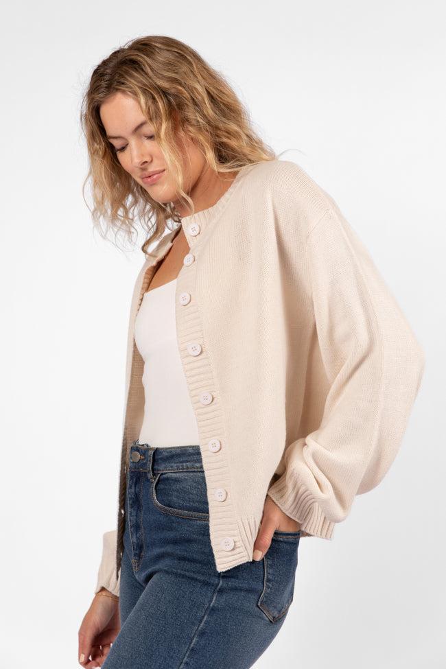 All We Have Beige Button Front Cardigan SALE Product Image