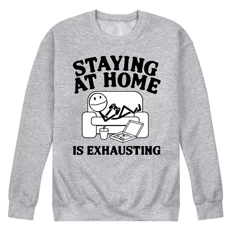 Men's Staying Home Exhausted Fleece Sweatshirt,  Product Image
