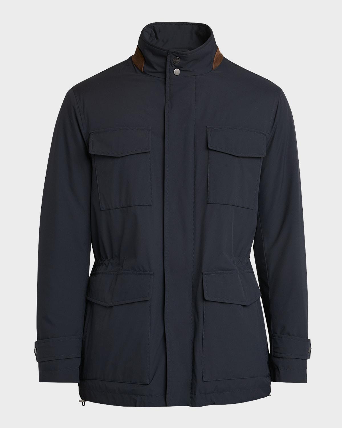 Mens Nylon Concealed-Zip Field Jacket Product Image