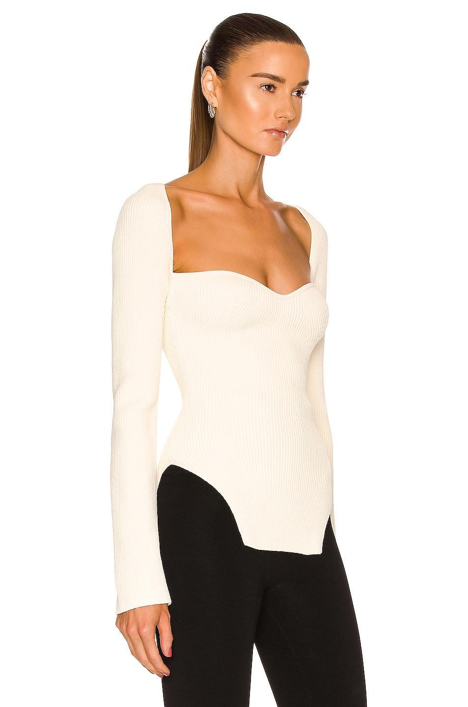 Womens Maddy Rib-Knit Long-Sleeve Bodysuit Product Image