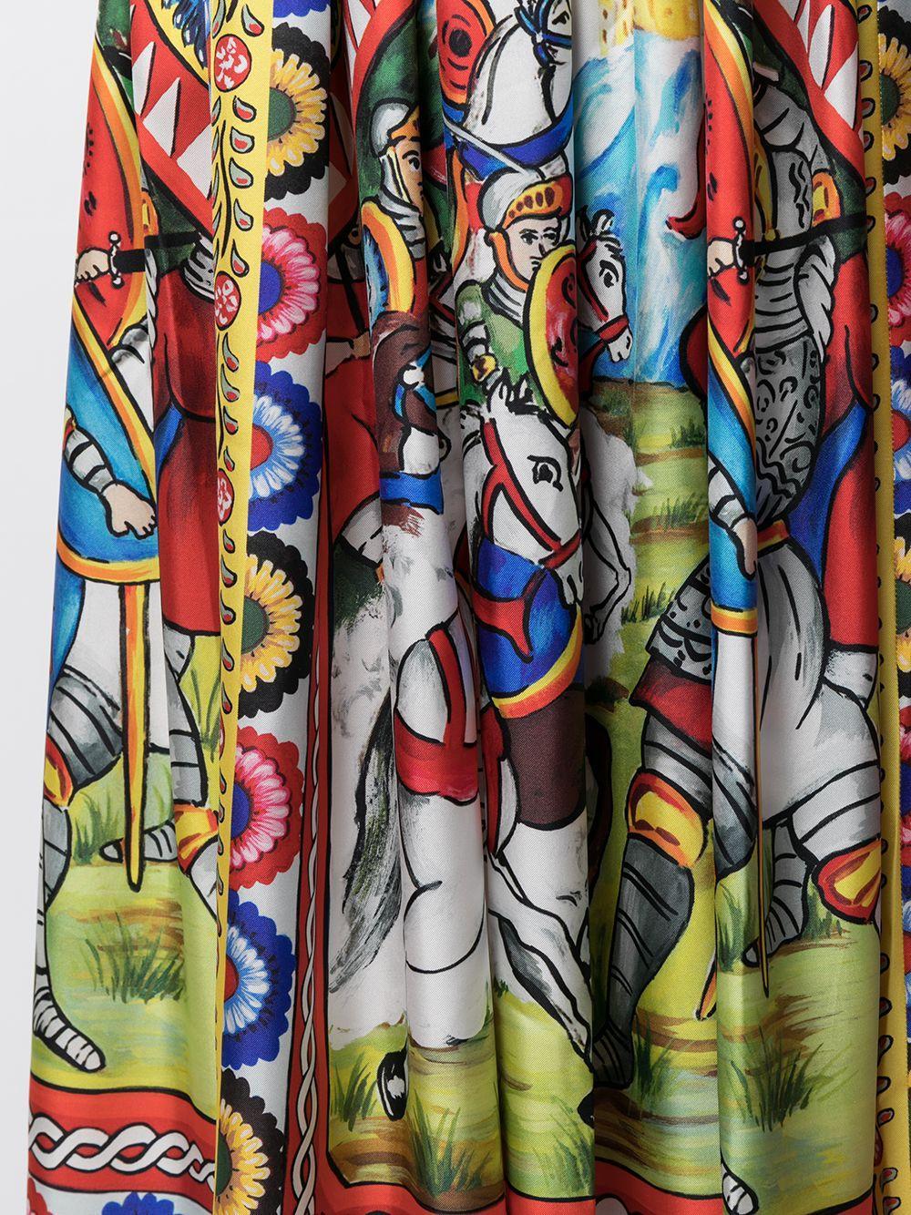 Carretto-print twill midi skirt Product Image