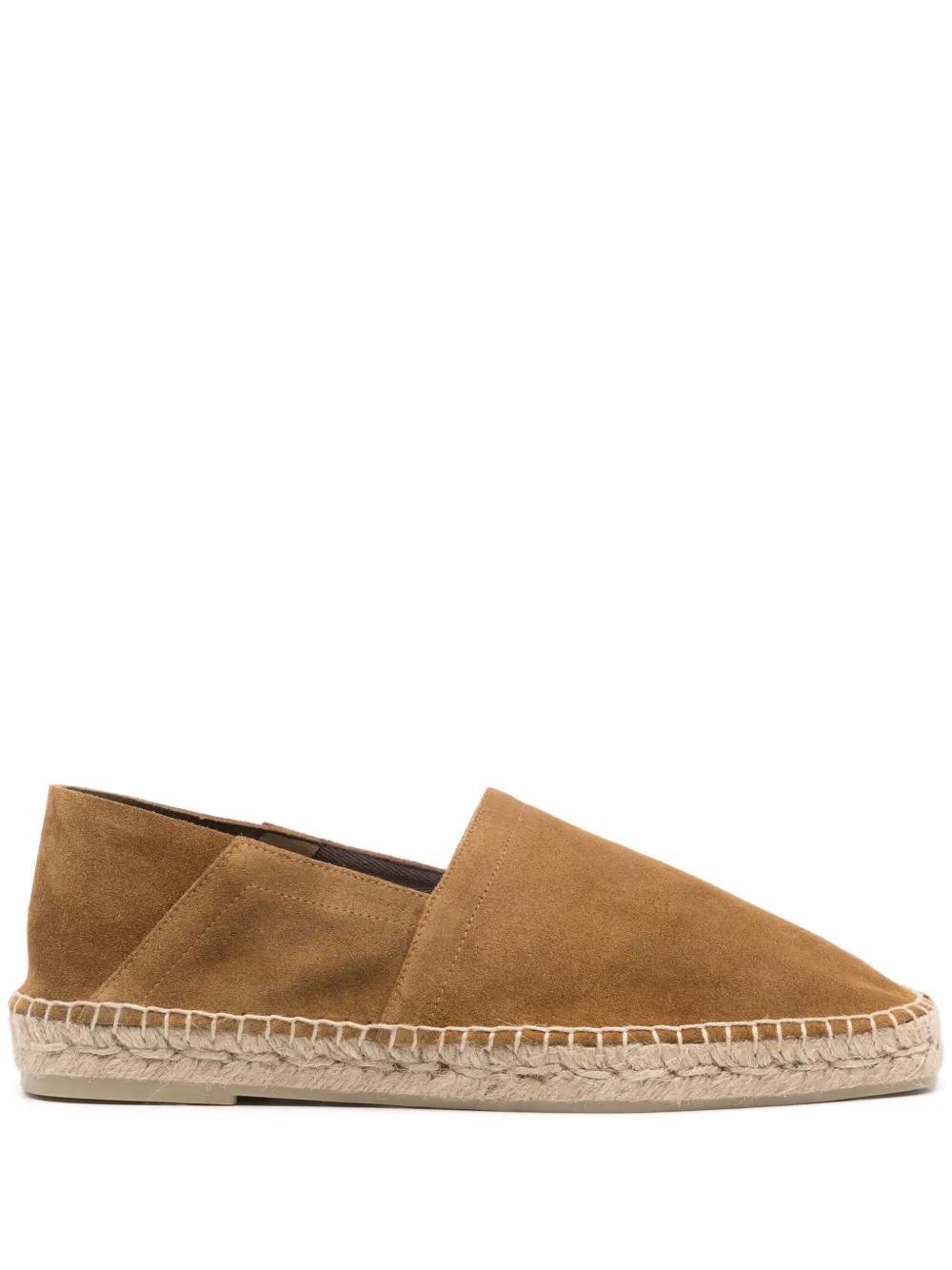 TOM FORD Barnes Textured-leather Espadrilles In Brown Product Image