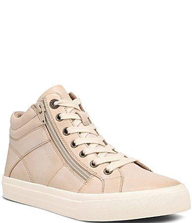 Taos Footwear Womens Winner High Top Leather Side Zip Sneakers Product Image