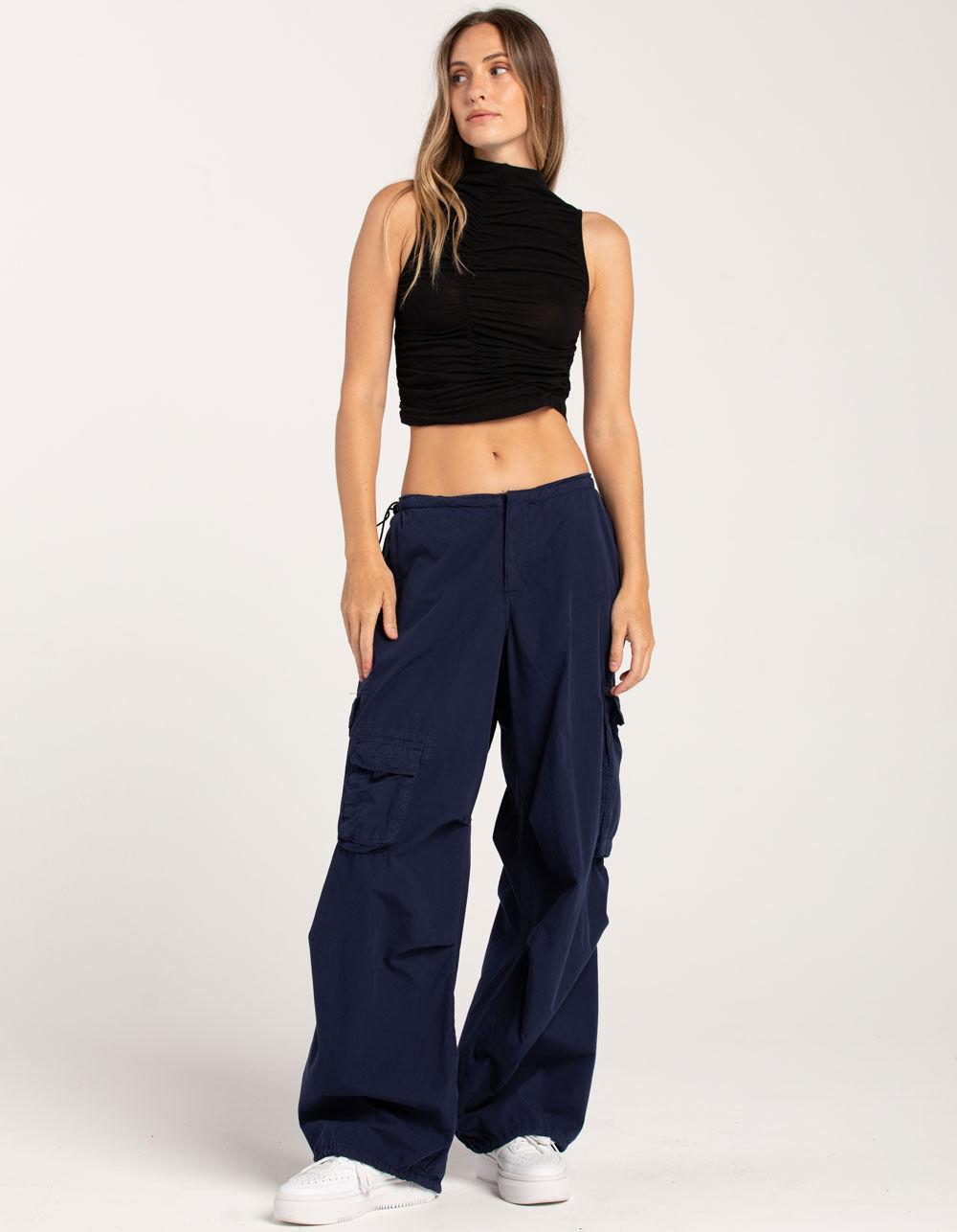 BDG Urban Outfitters Washed Ruched Knit Womens Top - BLACK Product Image