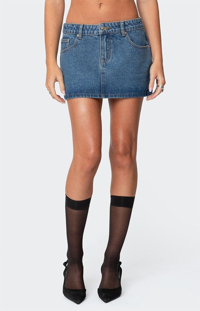 Edikted Women's Chiara Denim Micro Skirt Product Image