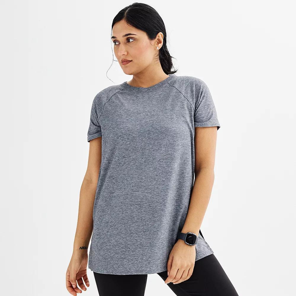 Women's Tek Gear® Short Sleeve Tunic Tee, Size: XXL, Smokey Grey Product Image