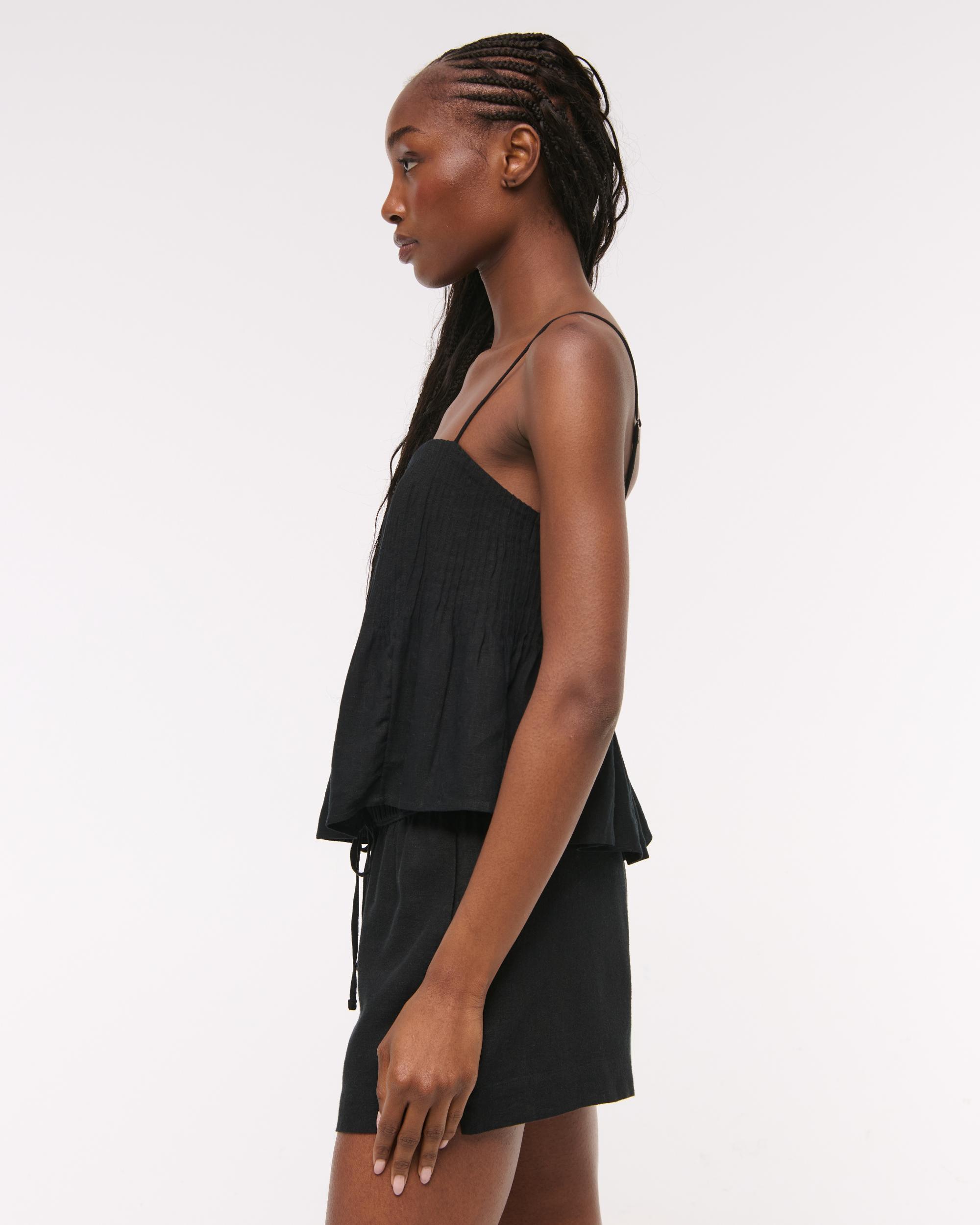 Linen-Blend Pintuck Cami Product Image