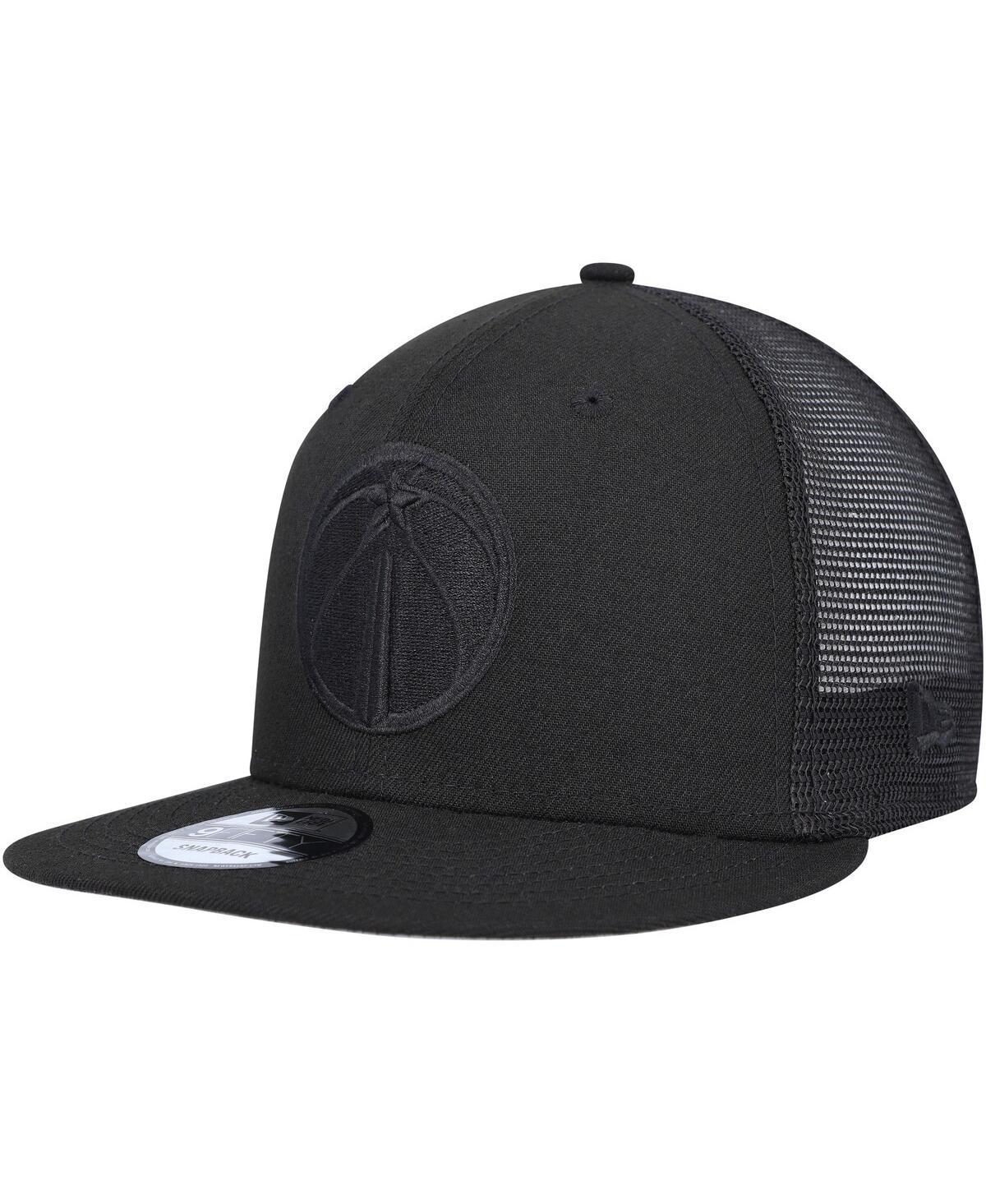 Mens New Era Black Washington Wizards Classic 9FIFTY Trucker Snapback Hat Product Image