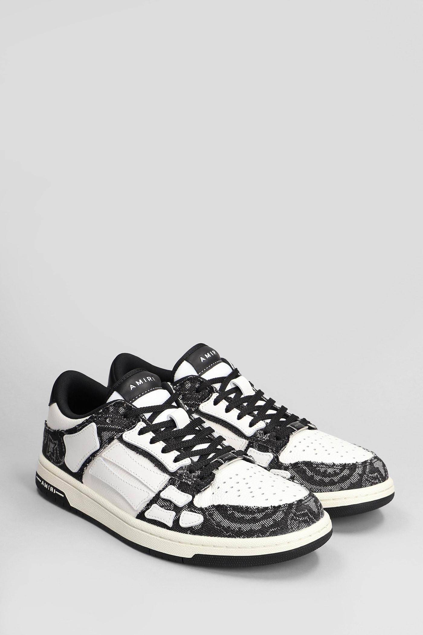 AMIRI Bandana Denim Skel Sneakers In Black Product Image