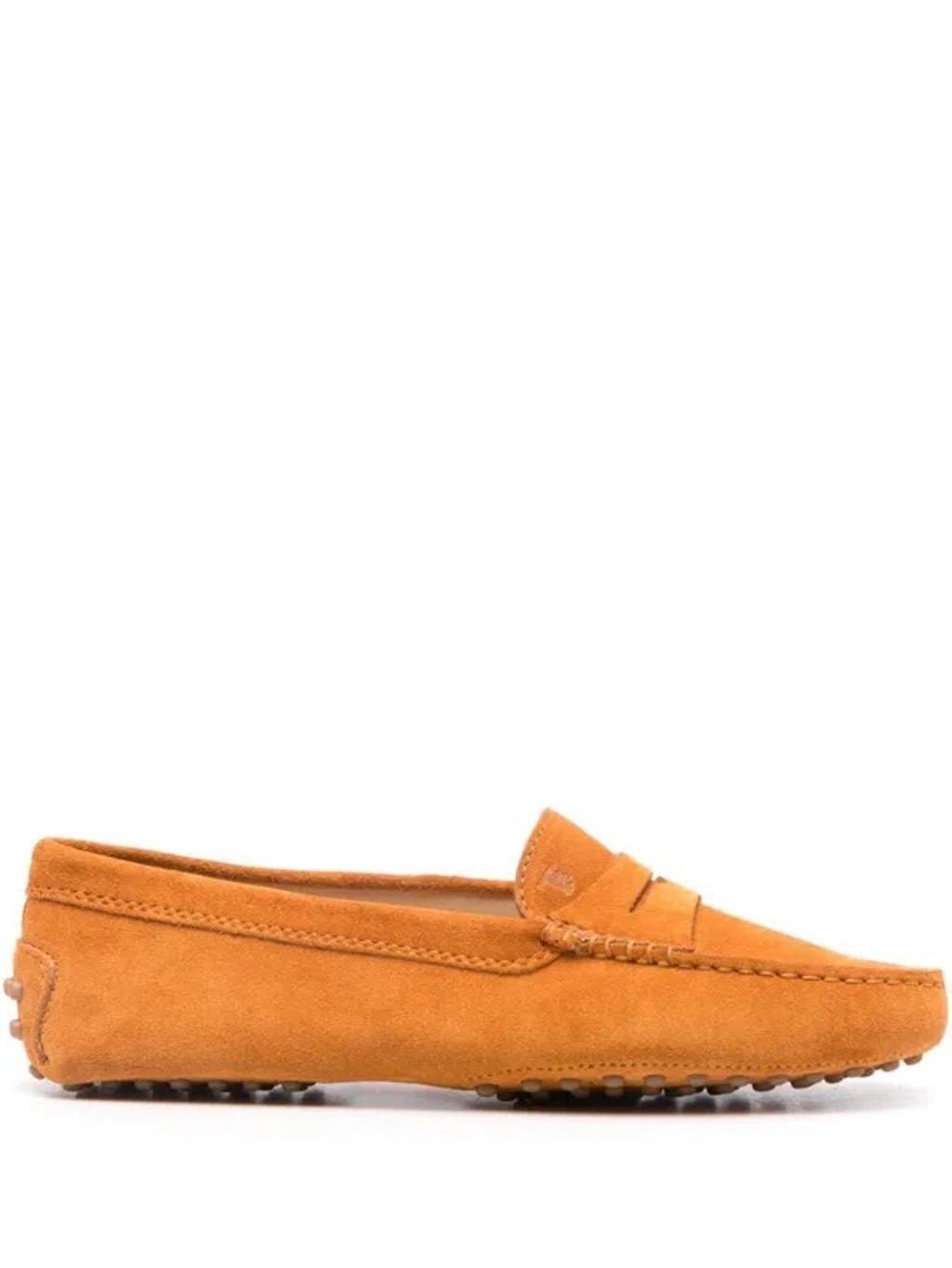 TOD'S Gommino Suede Loafers In Yellow Product Image