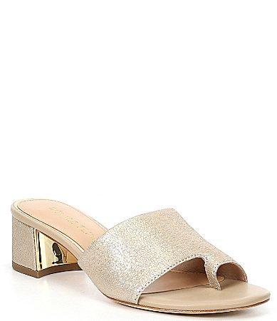 Donald Pliner Womens Toe Loop Block Heel Slide Sandals Product Image