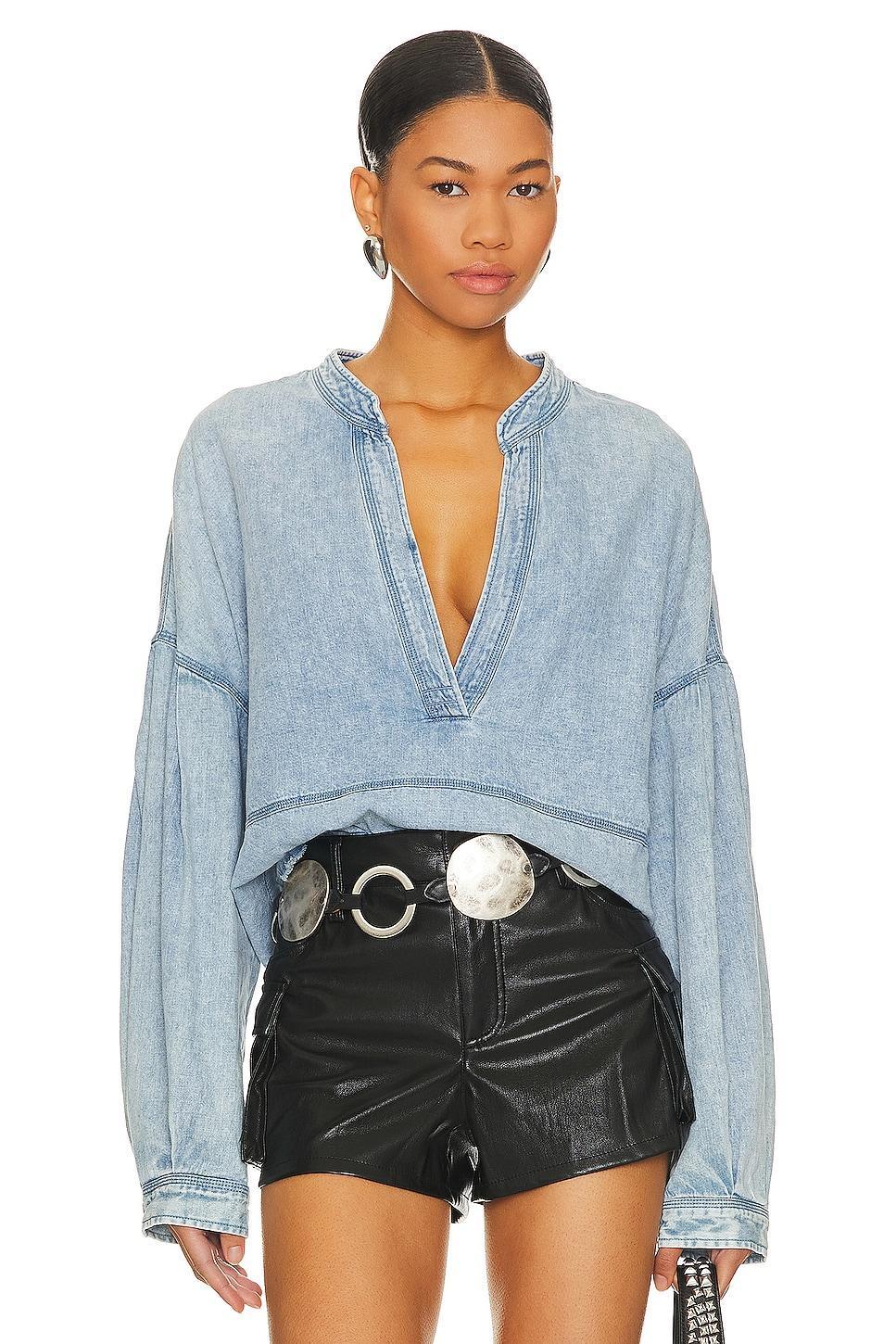 x We The Free Jude Denim Pullover In Vintage Indigo Free People Product Image