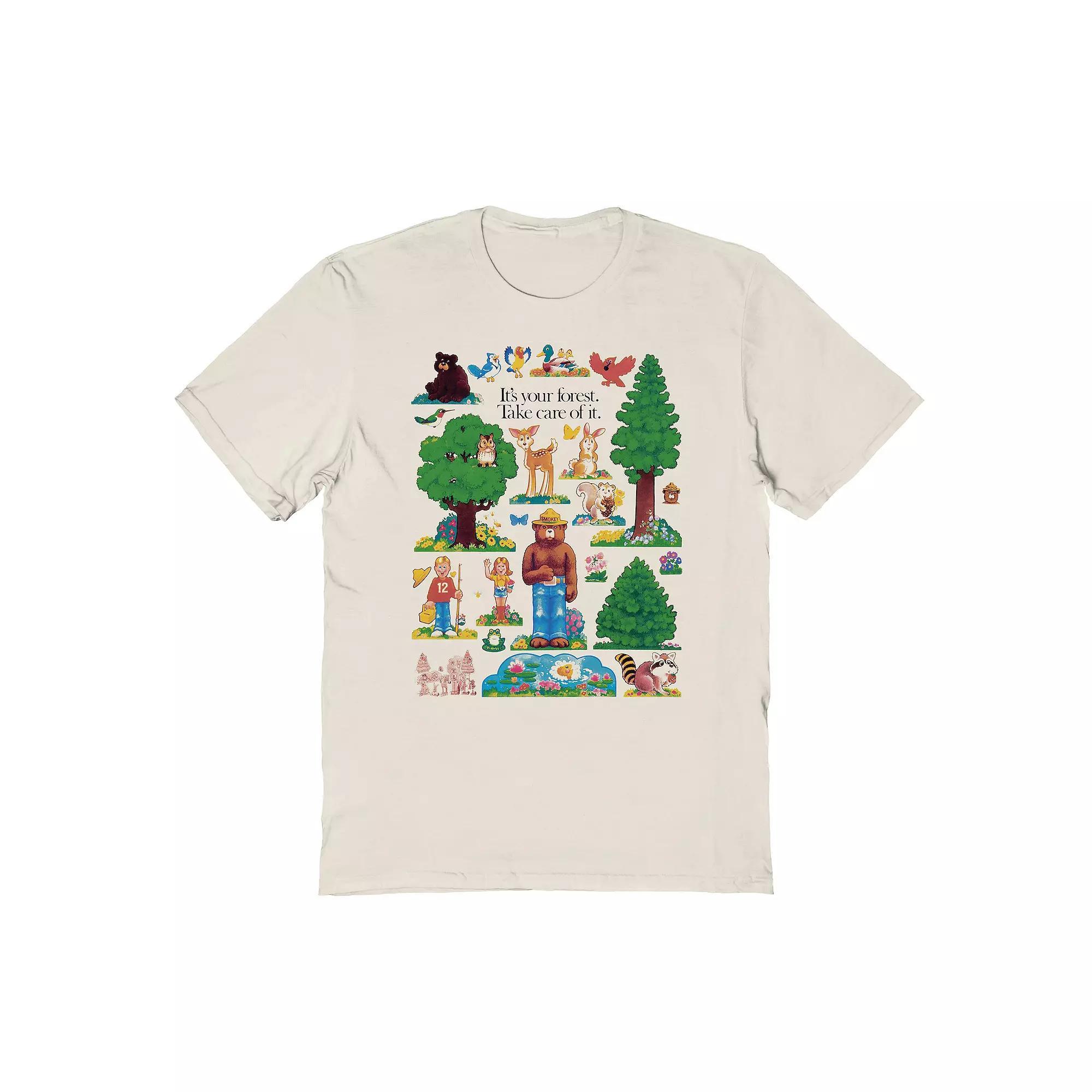 Men's Smokey Bear Take Care Of It Graphic Tee, Size: Large, Beige Khaki Product Image