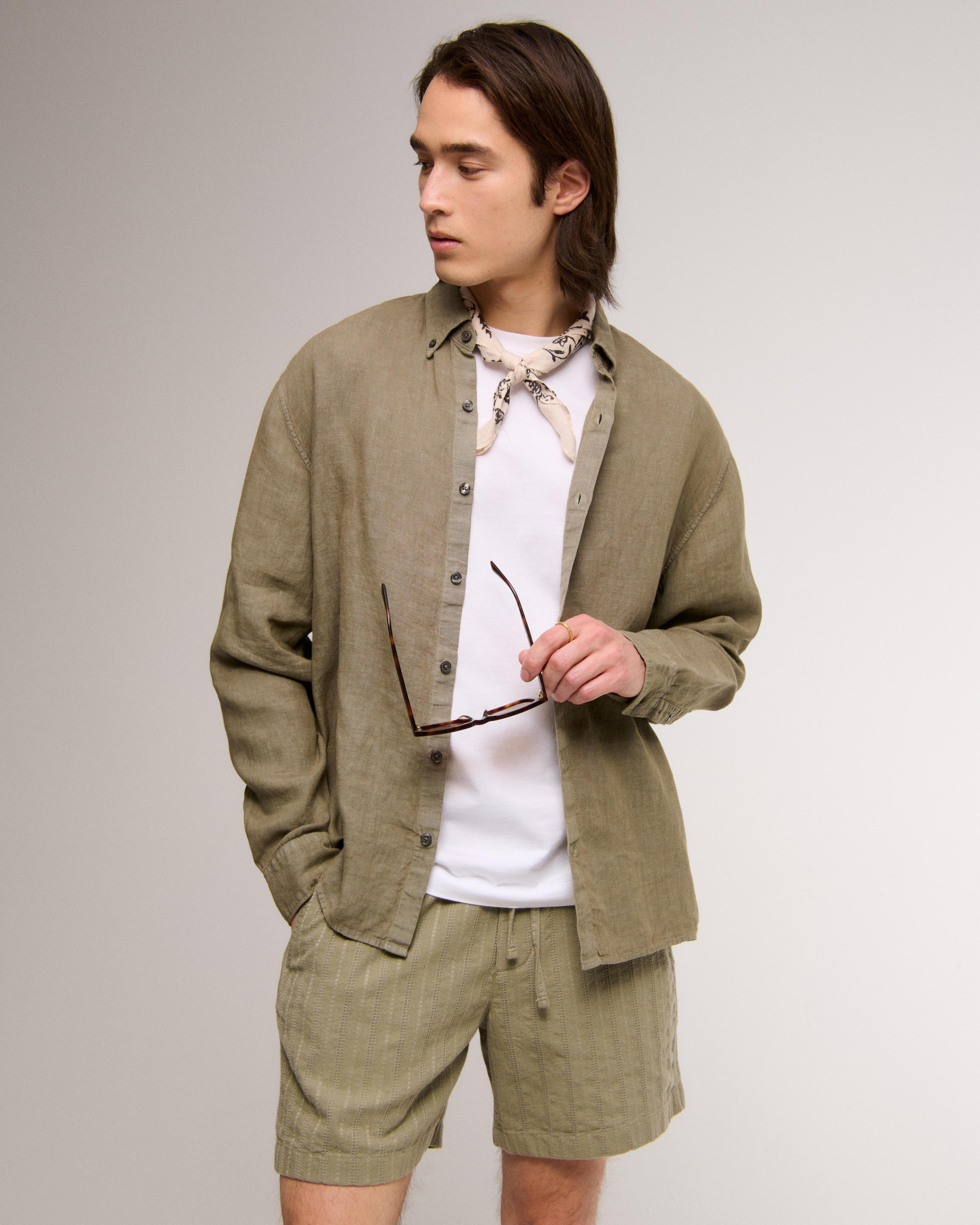 Linen Button-Up Shirt Product Image