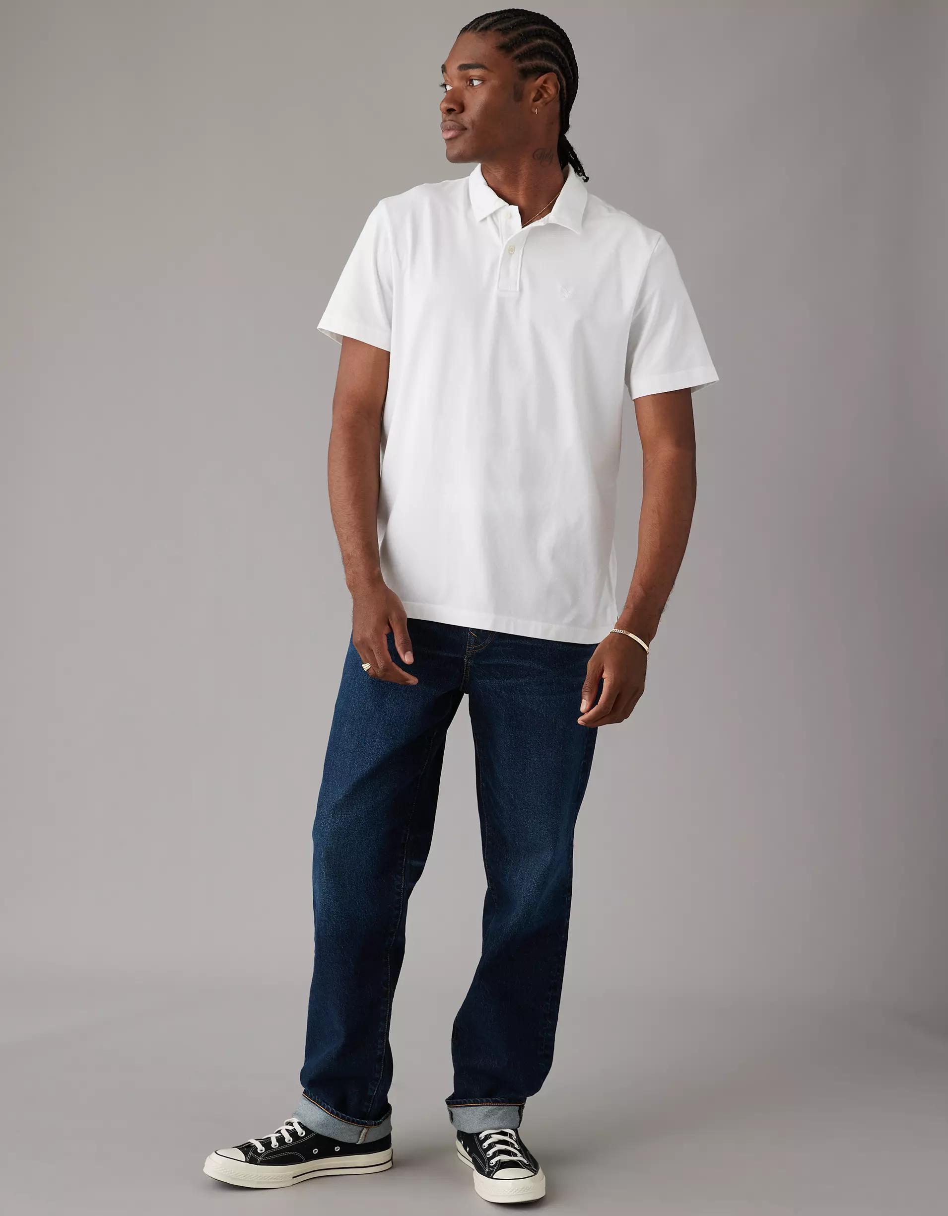 AE Lived-In Jersey Polo Shirt Product Image