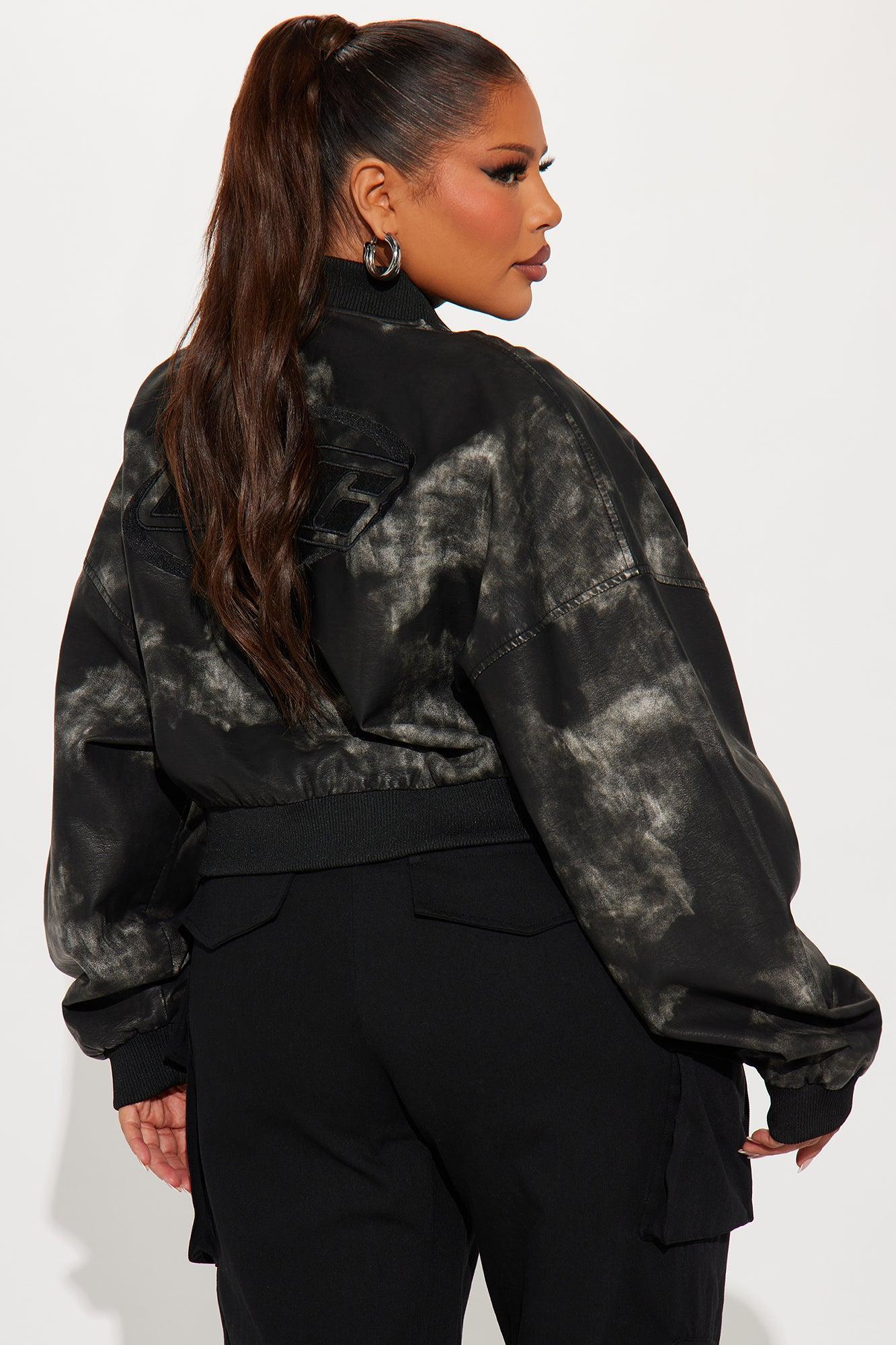 NYC Washed Faux Leather Jacket - Black Product Image