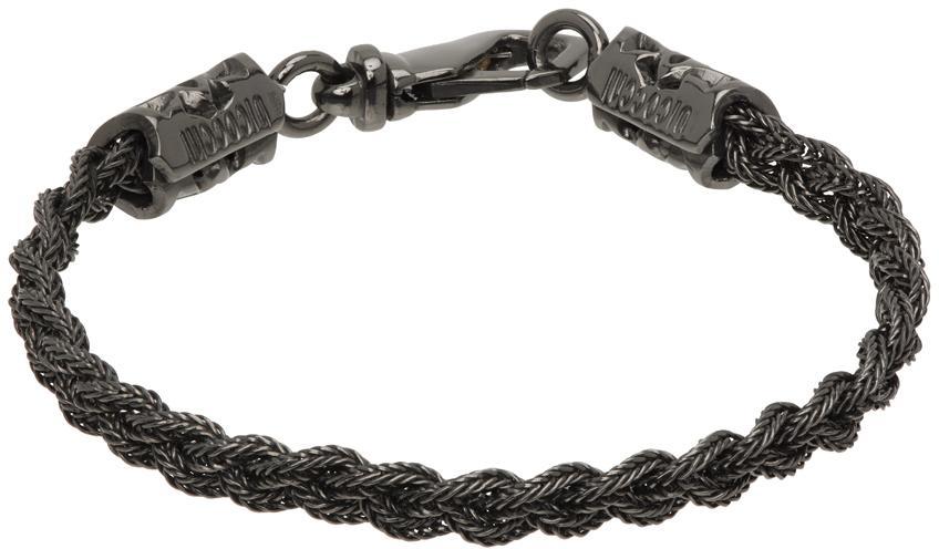 EMANUELE BICOCCHI Gunmetal Braided Bracelet Product Image