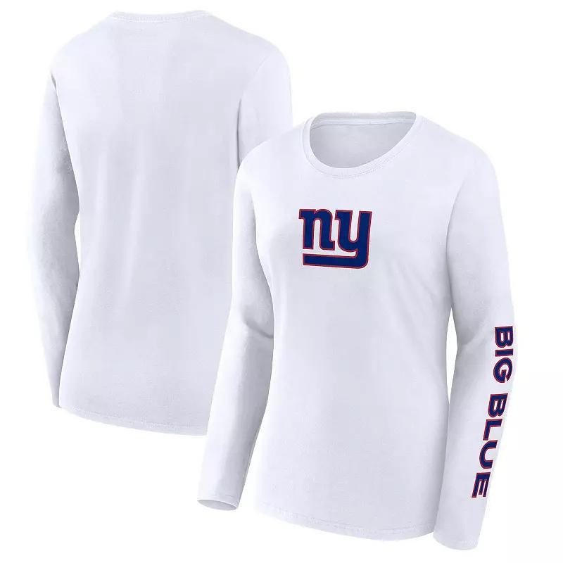 Women's Fanatics Branded White New York Giants Component Long Sleeve T-Shirt, Size: XS Product Image