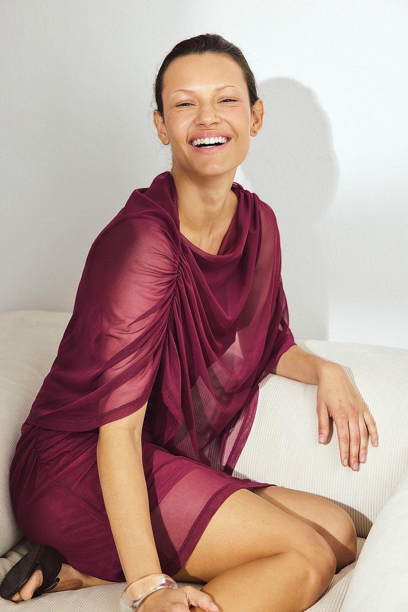 Draped Cape Mini Dress Product Image