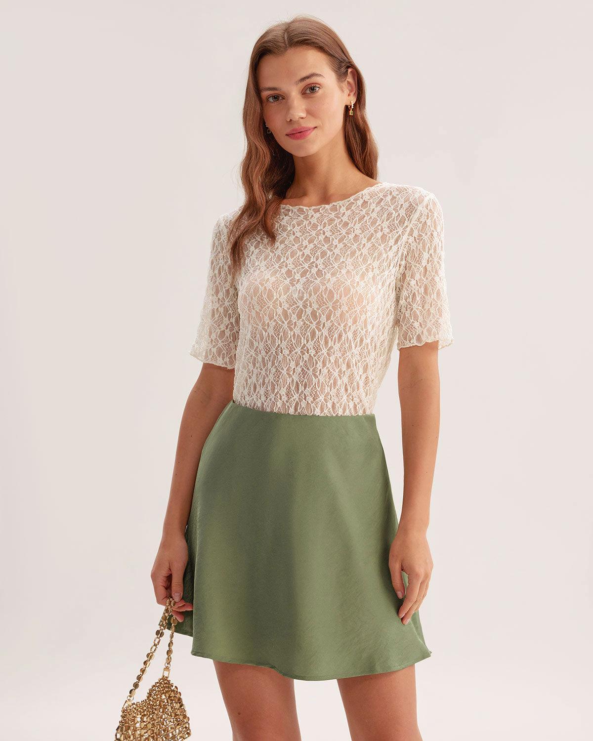 Beige Round Neck Textured Half Sleeve Tee Product Image