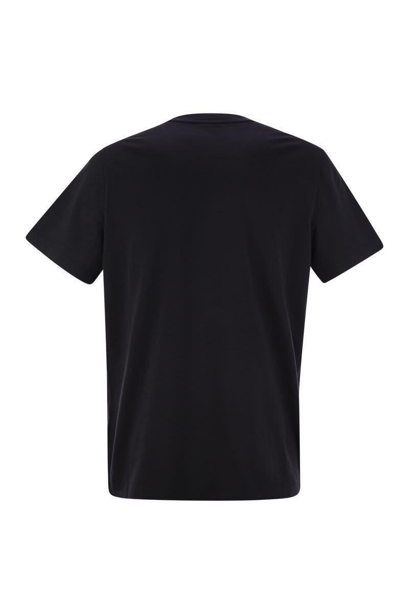 Flocked-logo Cotton T-shirt In Black Product Image