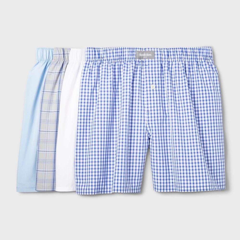 Men's Woven Boxer Shorts 4pk - Goodfellow & Co™ Blue M Product Image