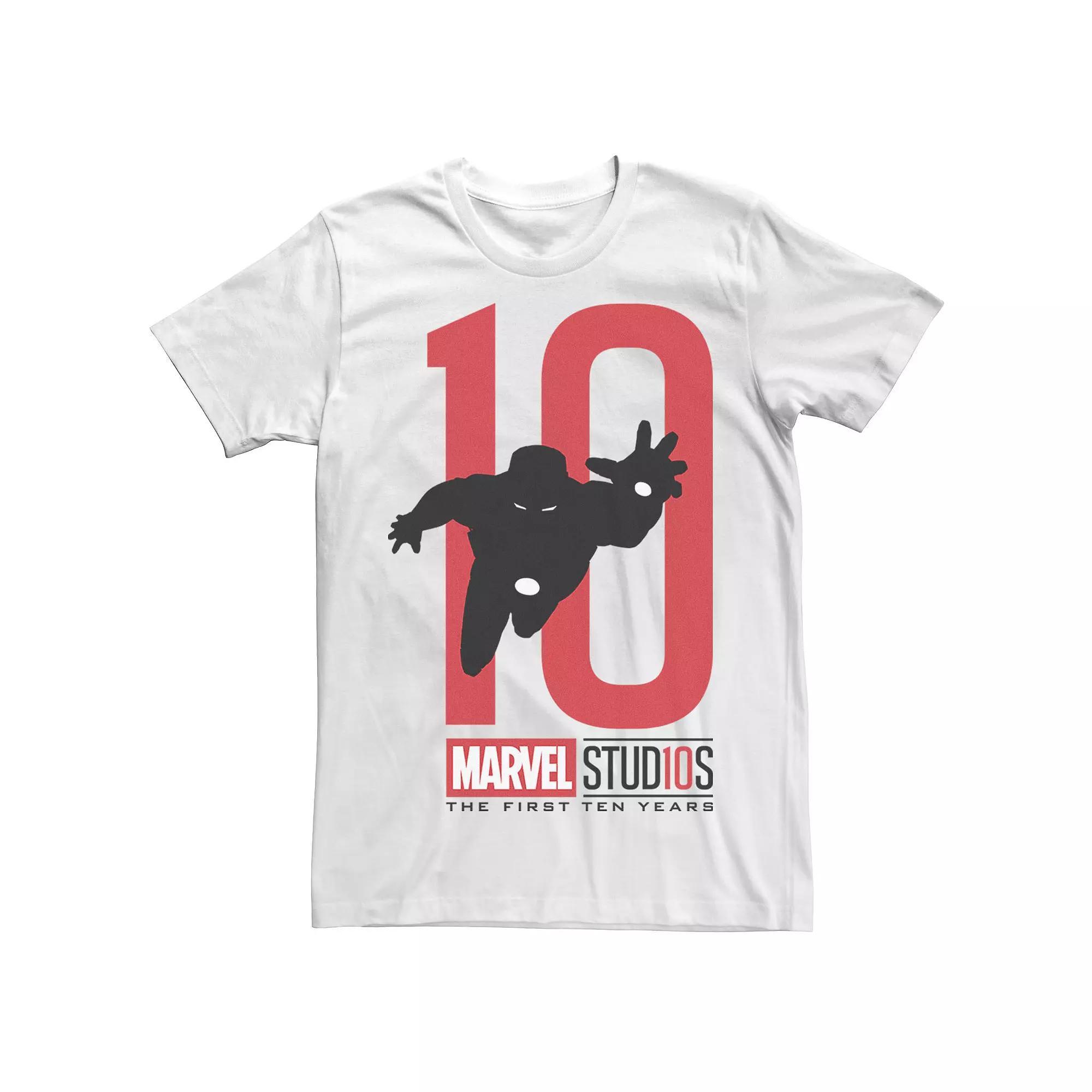 Men's Marvel Studios 10 Years Iron Man Short Sleeve Graphic Tee, Size: Medium, White Product Image