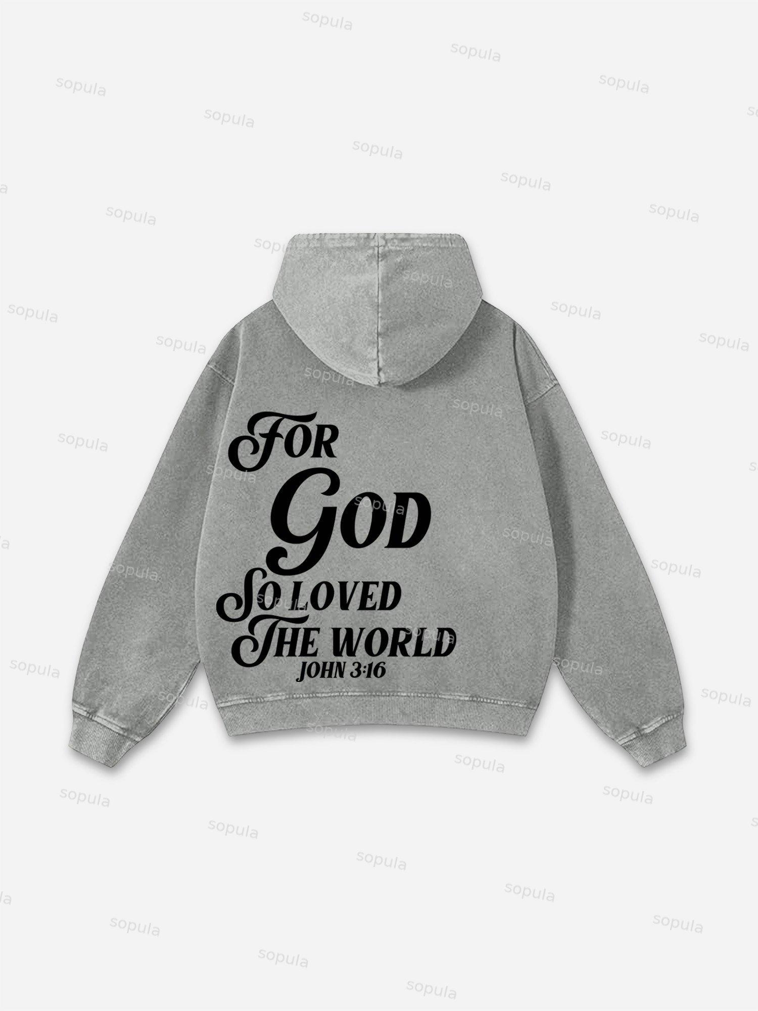 Sopula For God So Loved The World Graphic Washed Hoodie Product Image