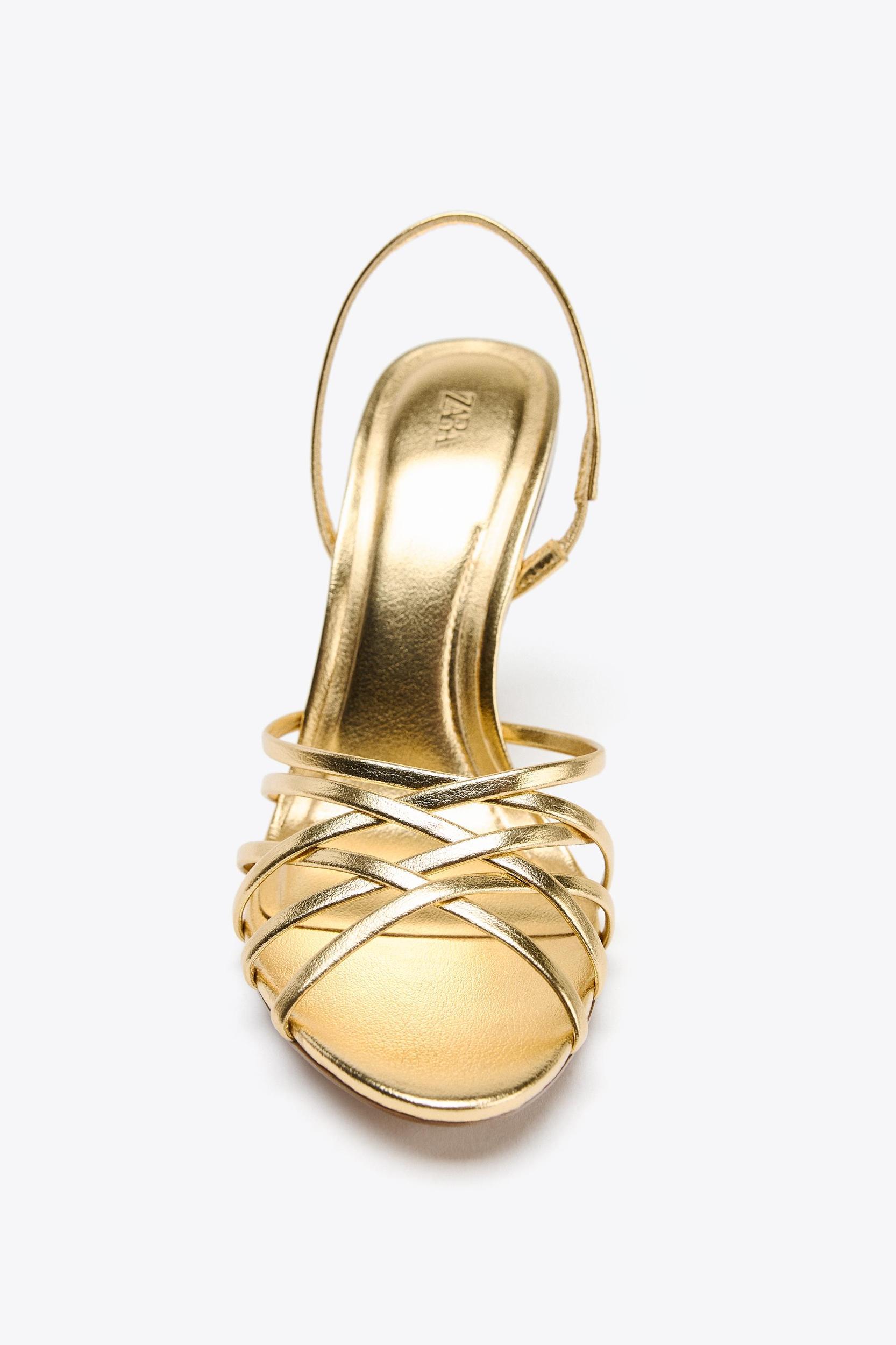 METALLIC EFFECT HEELED SANDALS Product Image