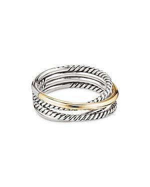 Crossover Band Ring in Silver with 18K Gold, 6.8mm Product Image