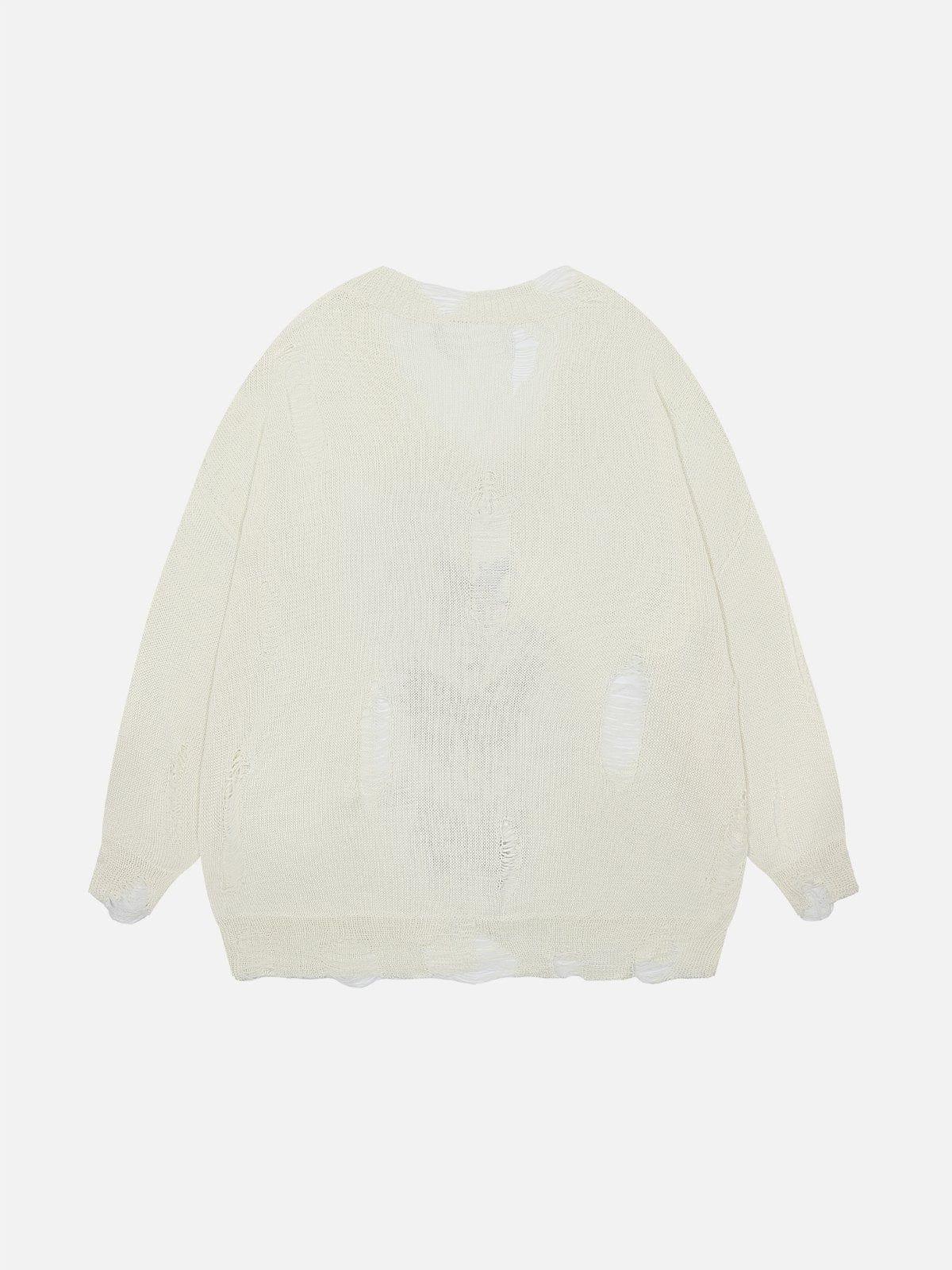 Aelfric Eden Cut-Out Butterfly V-Neck Sweater Product Image