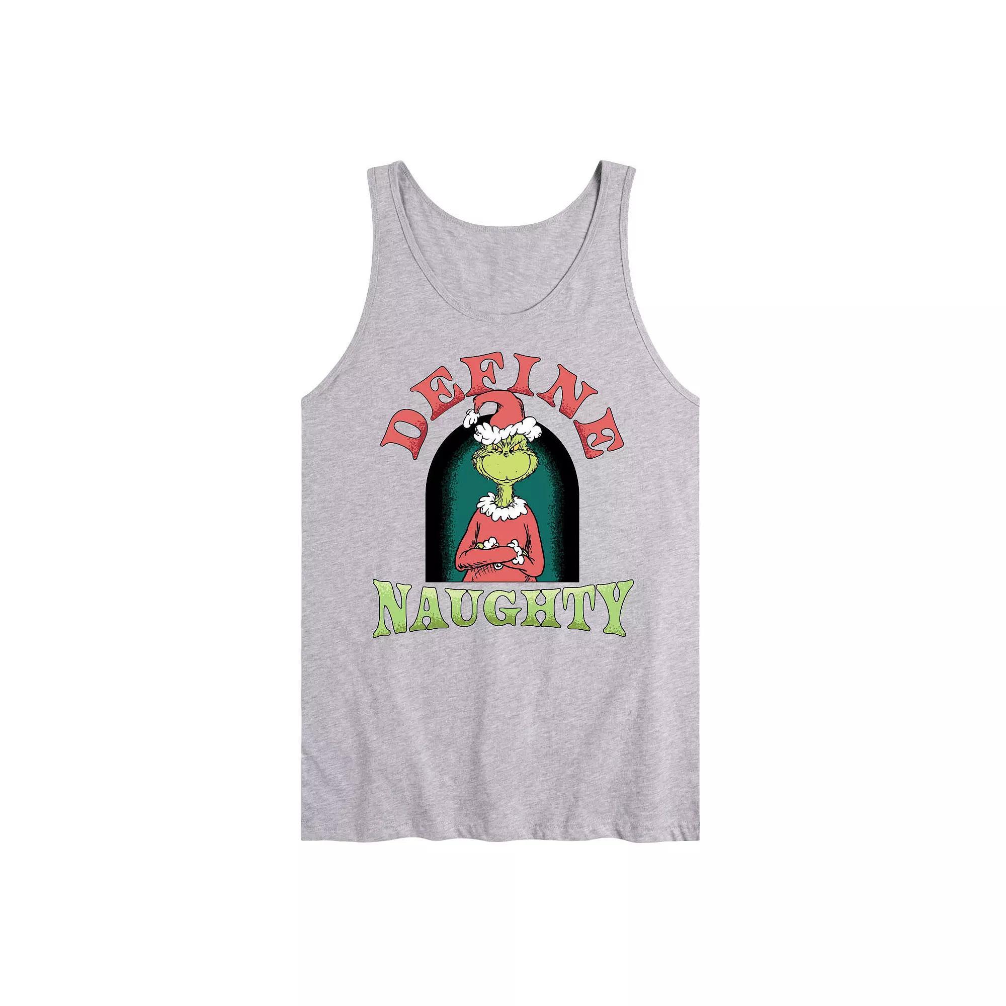 Men's Dr. Seuss The Grinch Define Naughty Graphic Tank Top,  Product Image