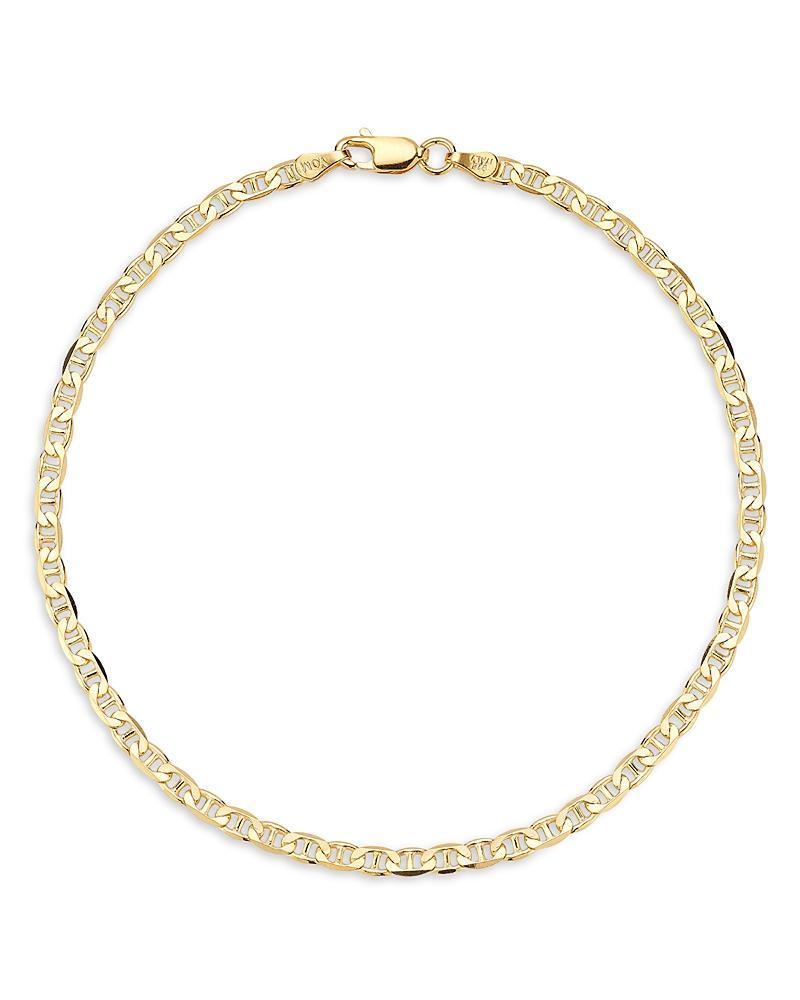 Milanesi And Co 18K Yellow Gold On Sterling Silver 3mm Mariner Link Chain Bracelet Product Image