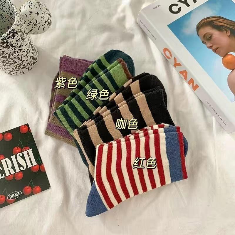 Striped Crew Socks Product Image