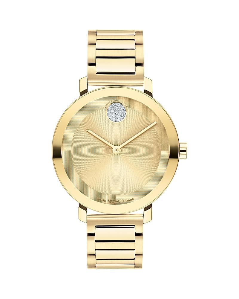 Movado Bold Womens Evolution 2.0 Quartz Analog Off White Leather Strap Watch Product Image