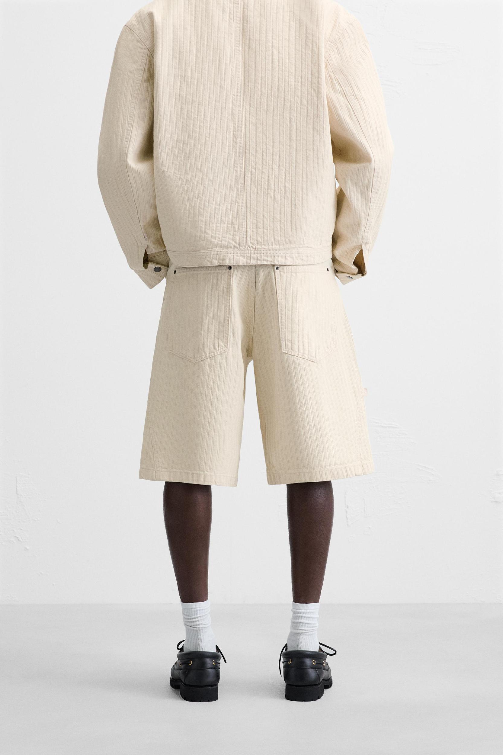 TEXTURED STRIPED SHORTS Product Image