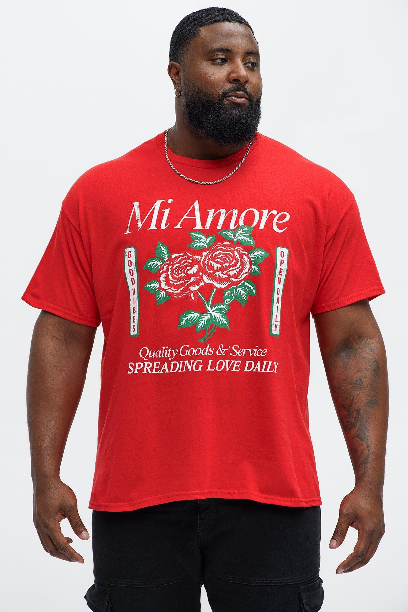 Mi Amore Spreading Love Short Sleeve Tee - Red Product Image