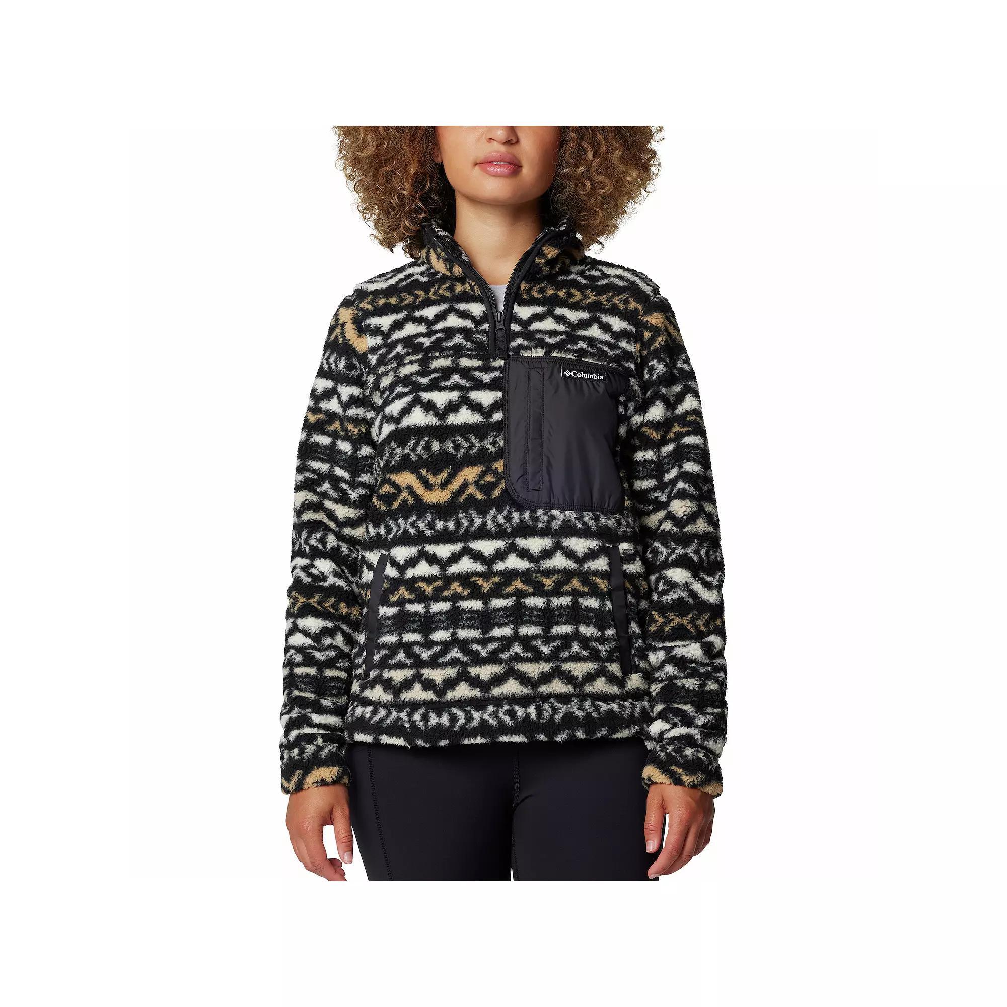 Women's Columbia West Bend II 1/4 Zip Pullover, Size: Large, Black Madras Product Image