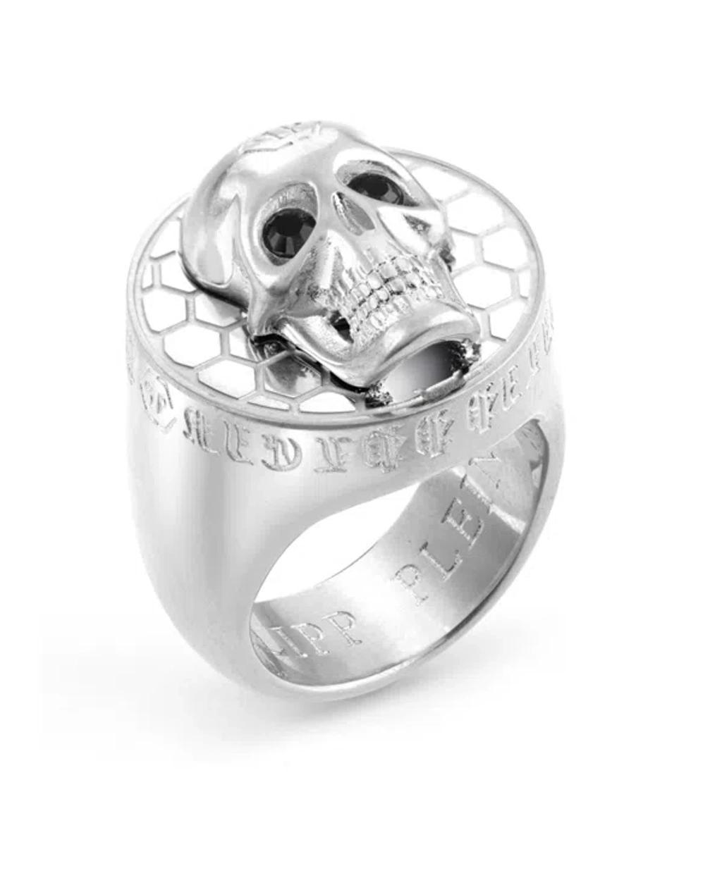 PHILIPP PLEIN 3d $kull Crystal Ring In Silver Product Image