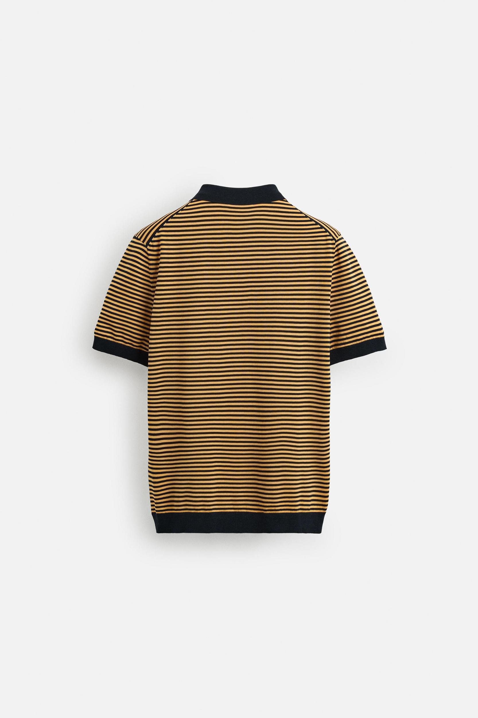 STRIPED KNIT POLO SHIRT Product Image